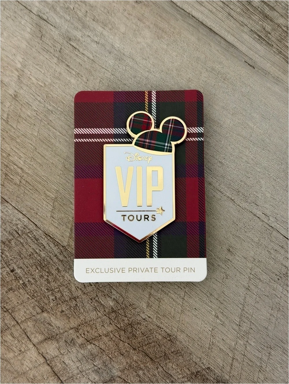 Disney World VIP Tours Exclusive Private Tour Plaid Mickey Hat Pin